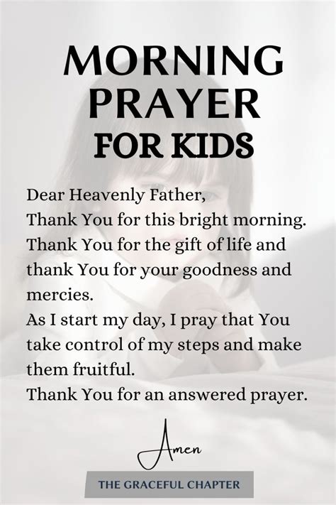 6 Simple Morning Prayers For Children - The Graceful Chapter