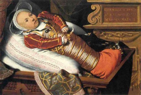 Clothing for Tudor Babies This one is swaddled tightly! Note the infant is dressed in mini-style ...