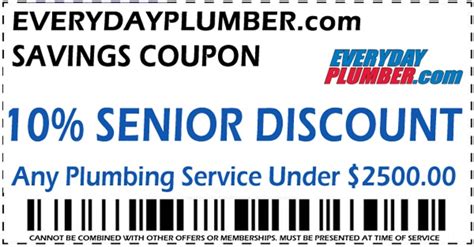 Plumbing Coupons | 10% Senior Citizen Plumbing Discount