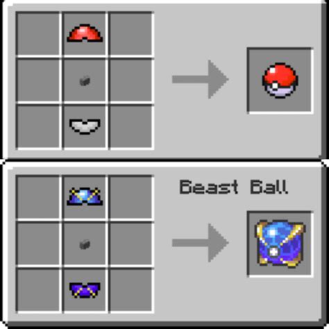 How to craft a pokeball in pixelmon