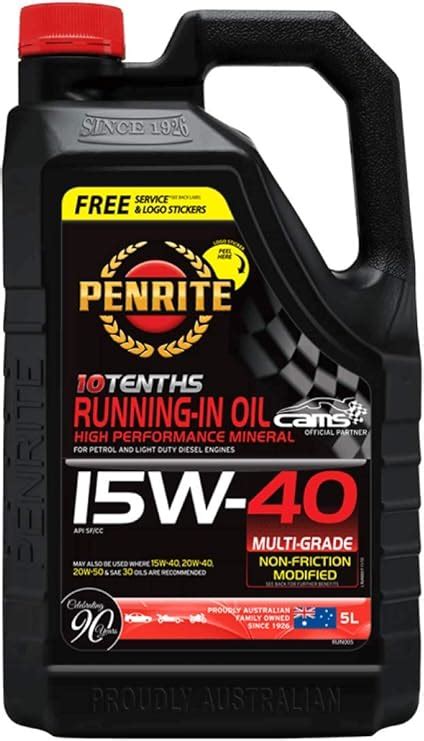 Penrite Classic Oil 15W-40 High Zinc non-friction modified Running In Oil, 5 Litres: Amazon.co ...