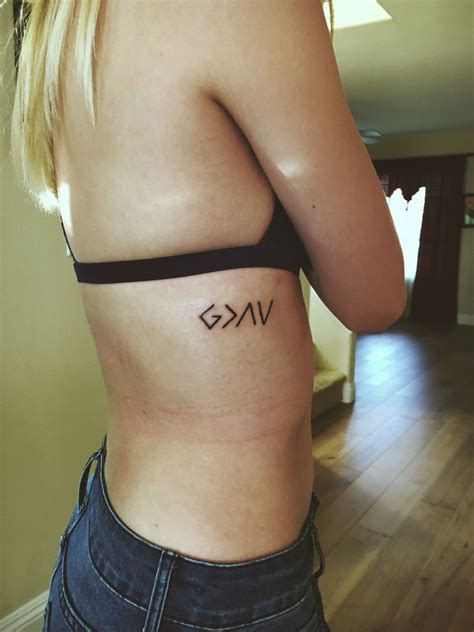 God is greater than the highs and the lows. | Rib tattoos for women, Tattoos, Tattoos for women