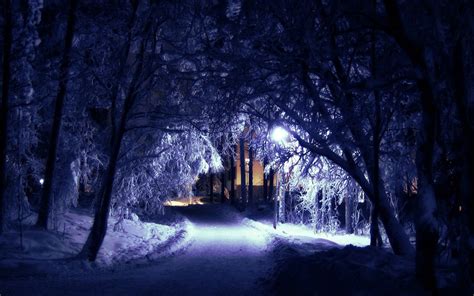 Snowy Night Wallpapers - Top Free Snowy Night Backgrounds - WallpaperAccess