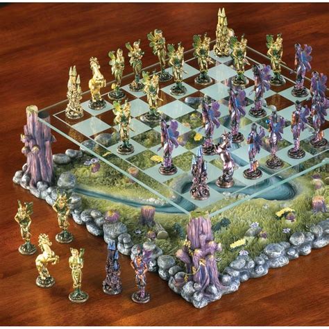 Faerie World Mythical Fairy Battle Chess Board Game Set | Chess board, Chess set, Themed chess sets