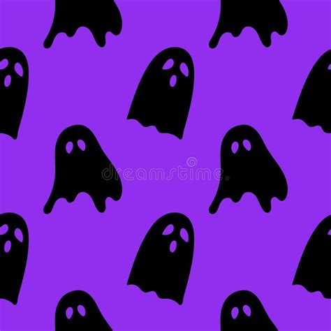 Halloween Seamless Pattern with Funny Scary Ghosts. Autumn Wallpaper or Party Background with ...