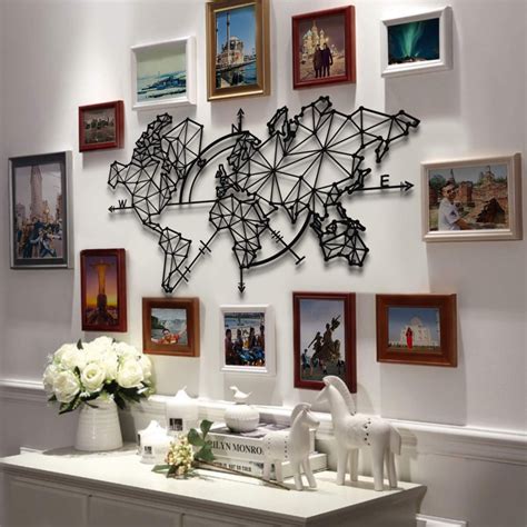 Metal World Map Decorative Wall Panel& World Map Wall Hanging | Hencely ...