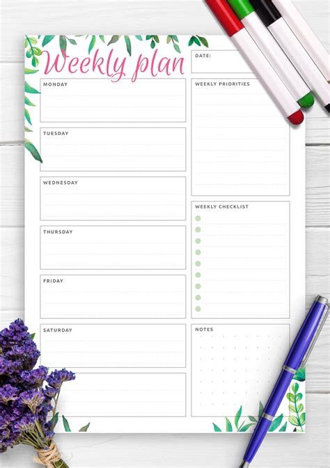 Cute Weekly To Do List Template