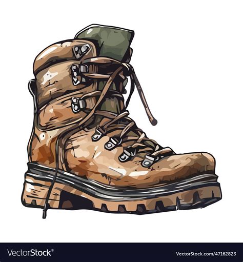 Walking in old army boots rugged elegance Vector Image