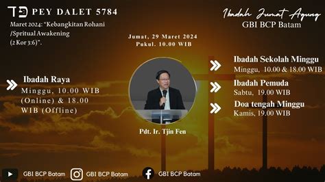 Ibadah Jumat Agung || Arti paskah (Kel. 12:21-23) || Pdt. Ir. Tjin Fen ...