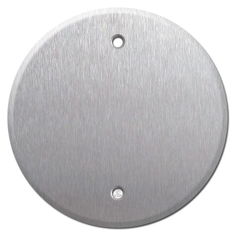 Round Blank Ceiling Outlet Covers for 4'' Box - Satin Stainless Steel