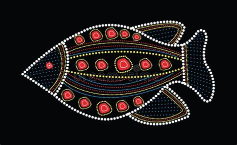Aboriginal Art Fish Illustration. Stock Vector - Illustration of artwork, drawn: 84331095