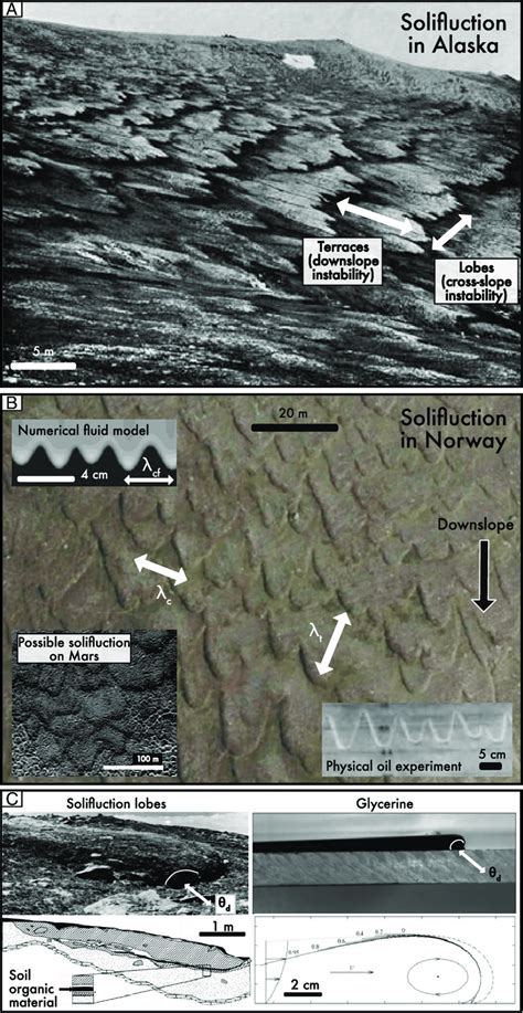 (A) Solifluction terraces and lobes in Chicken Creek, AK. Photo by... | Download Scientific Diagram