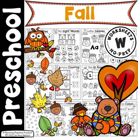 Fall Worksheets for Preschool - Planning Playtime