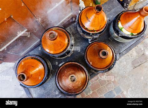 Moroccan Tagine (tajin). Street food in Morocco (Marrakesh). National and traditional cuisine of ...