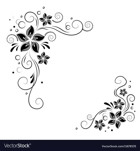 Ornamental black flowers | Flower drawing, Flower drawing design, Flower pattern drawing