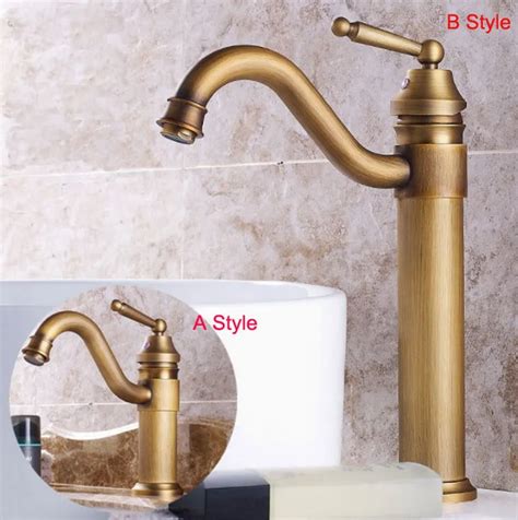 Bathroom Faucets Antique Brass / Antique Brass Widespread Two Handles ...