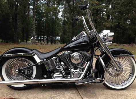 Nice softail, lowered, apehangers, 21front tire | Harley davidson bikes, Classic harley davidson ...