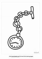 Pocket Watch Coloring Page sketch template