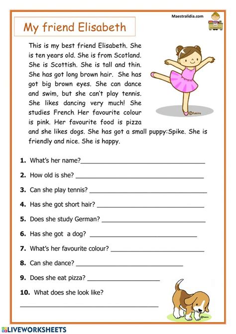 Describing people interactive and downloadable worksheet. You can… | Reading comprehension for ...