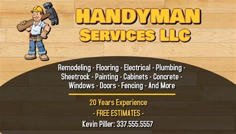 Handyman Business Card Template Collection