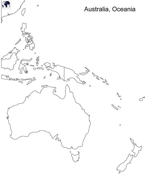 Printable Blank Oceania Map – Outline, Transparent, PNG Map