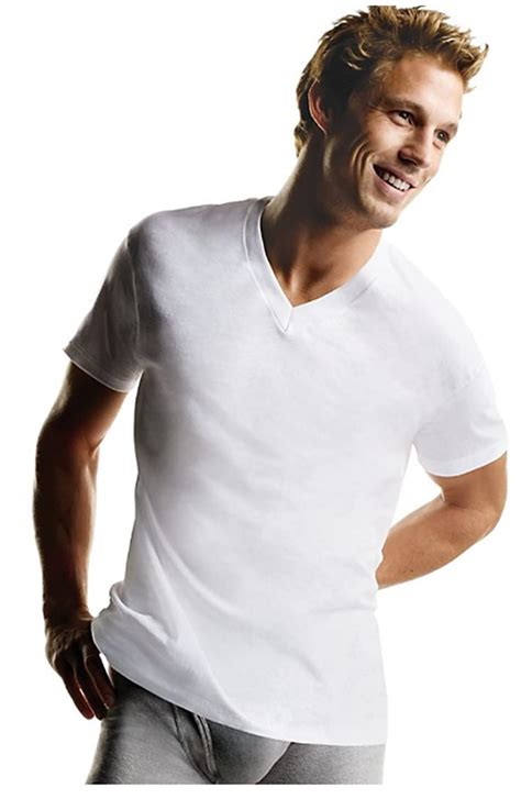 Men's ComfortSoft White V-Neck T-Shirt 6 + 3 Free Bonus Pack - Walmart.com