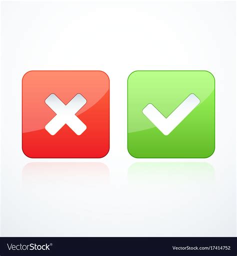 Tick and cross icons Royalty Free Vector Image