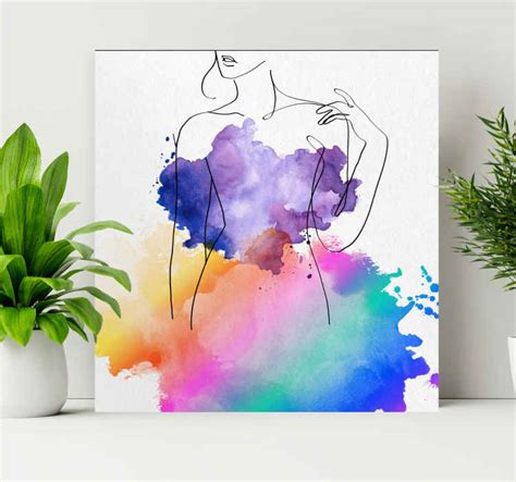 Watercolor woman dress modern art prints on canvas - TenStickers