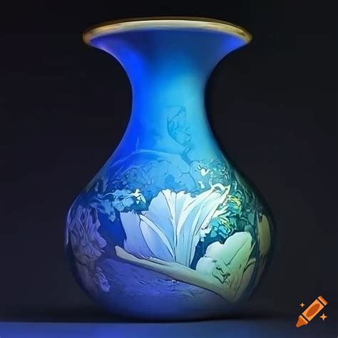 Art nouveau style painting of a intricate vase on Craiyon