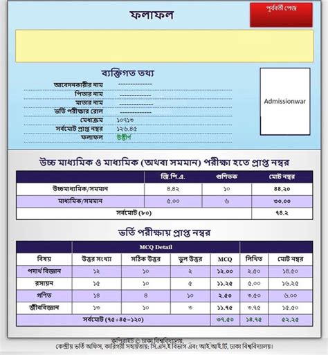 Dhaka University DU KHA Unit Result 2024 - admission.eis.du.ac.bd