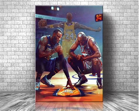 Lebron James Michael Jordan Kobe Bryant Canvas Motivational | Etsy