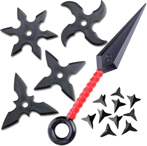 1 Stars, (4 Set Star Throwing Toy Rubber Red Accessories Costume Ninja ...