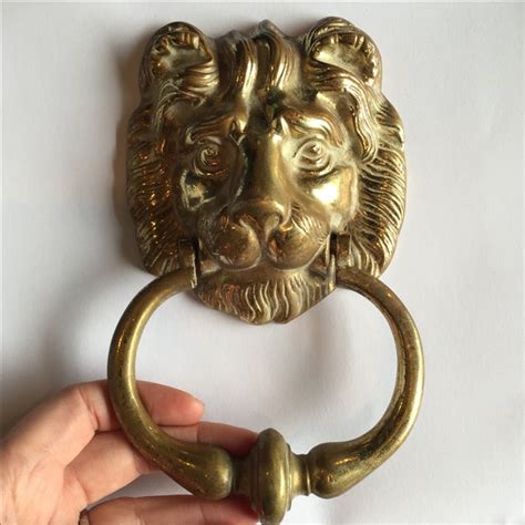 Antique Brass Lion Door Knocker | Chairish