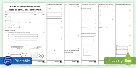 Grade 6 Maths Exam Paper November (teacher made) - Twinkl
