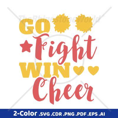 Go Fight Win Cheer SVG Design Instant Download