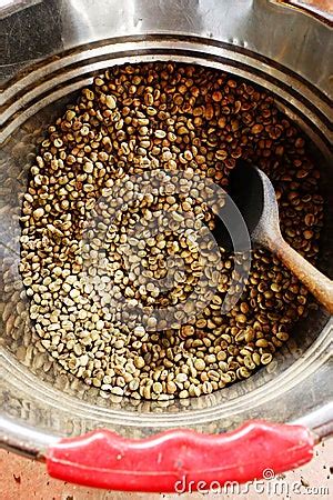 Coffee Beans Are Roasting In Pan Stock Photo - Image: 62231095