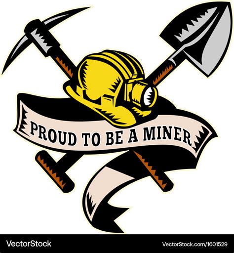 Coal miner hat shovel spade pickax mining Vector Image