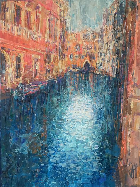 Palette knife painting I did of Venice : r/italy