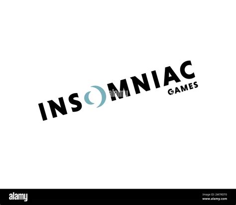 Insomniac Games, Rotated Logo, White Background Stock Photo - Alamy