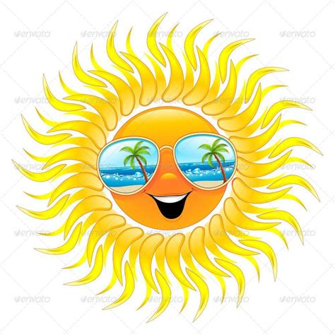 Summer Sun Cartoon with Sunglasses, Vectors | GraphicRiver