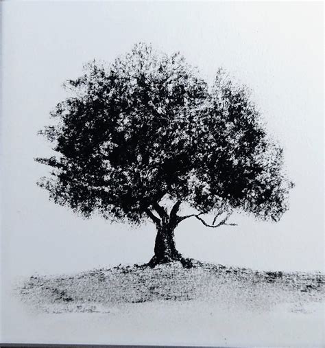 Charcoal Tree Painting Hand Made Drawing Wall Decor - Etsy