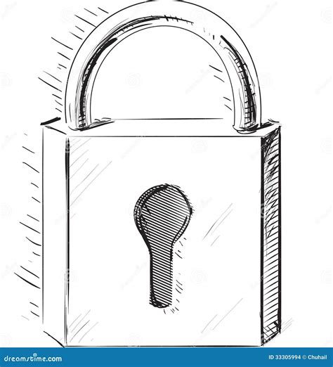 Lock Icon. Fast Sketch Illustration Stock Vector - Illustration of ...