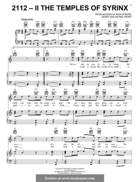 2112 (Rush) by A. Lifeson - sheet music on MusicaNeo