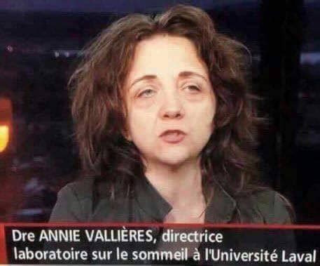 Dr. Annie Vallieres, director of the Laboratory of Sleep in the University of Laval - 9GAG