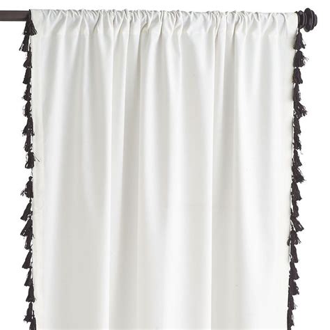 Tassel Trim Curtain - Black | Black curtains, Curtains, Tassel curtains