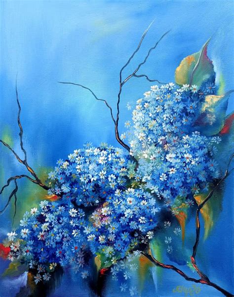 Fantasy Blue Flower Painting by Margo Tartart | Saatchi Art