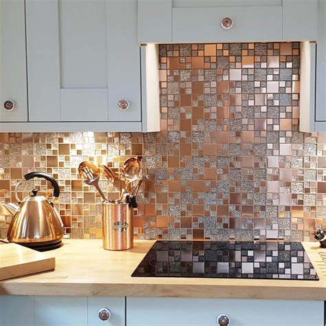 Lunar Copper Modular Mosaic Tiles | Kitchen wall tiles modern, Kitchen wall tiles, Interior ...