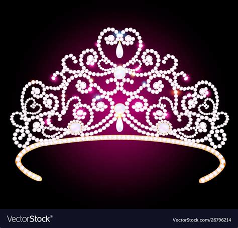 Beautiful diadem crown female with glitter on a Vector Image