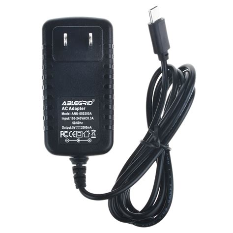 ABLEGRID AC/DC Adapter Chargr 5V 2A Type C Power Supply Cord Wall ...