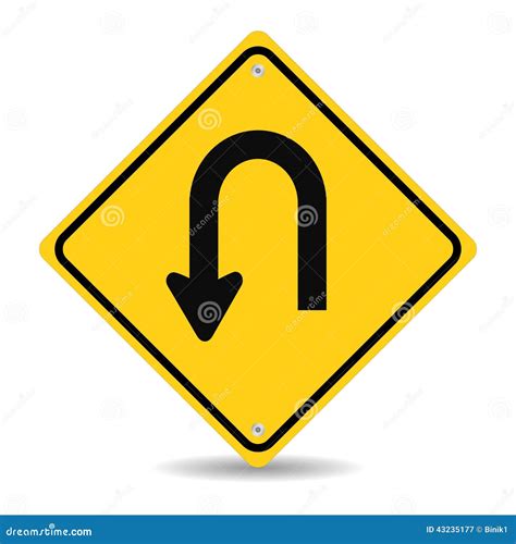 Turn Back Road Sign Stock Vector - Image: 43235177